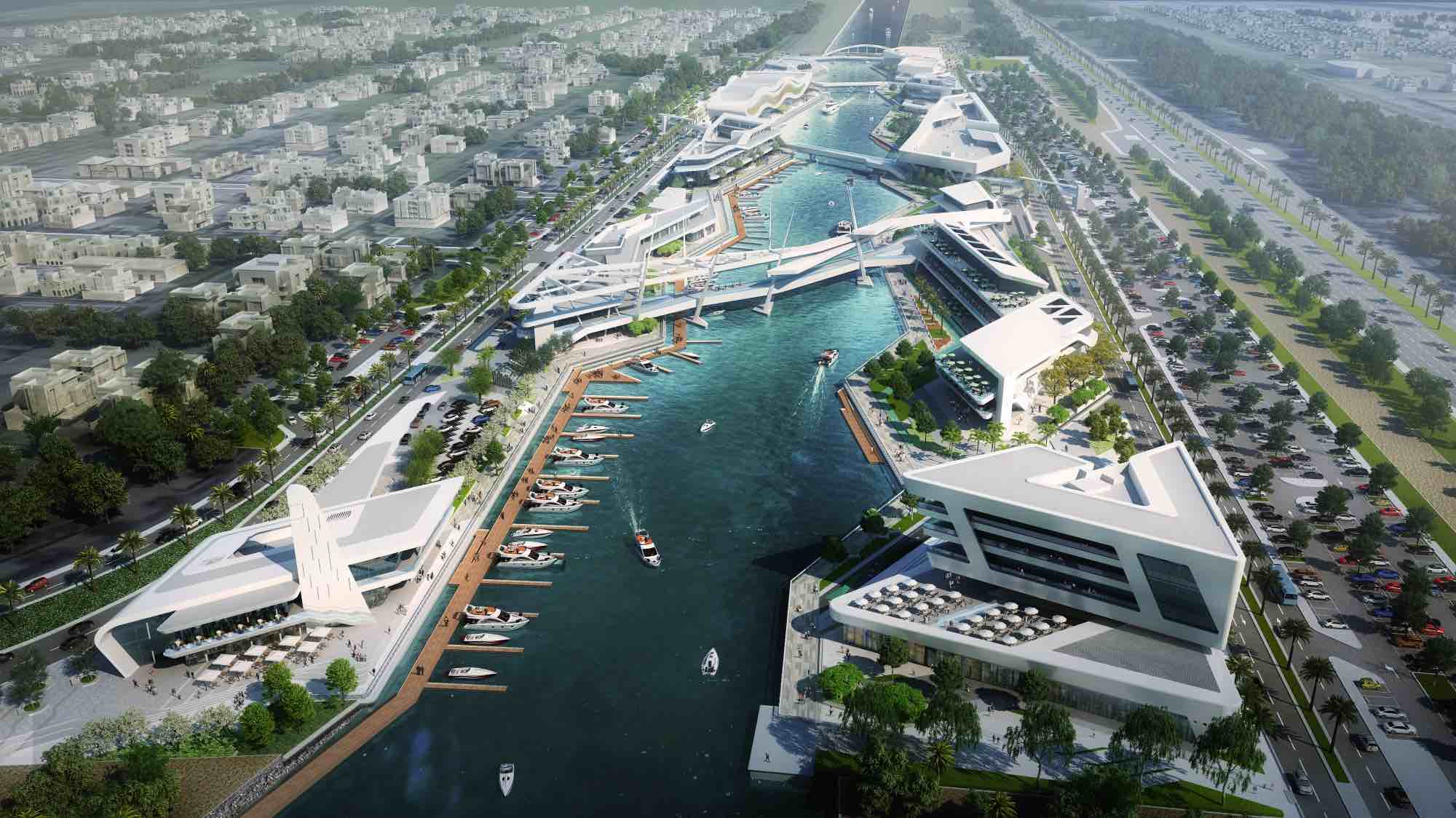 Al Qana Rendering © Al Qana Neues Freizeit- und Unterhaltungsviertel in Abu Dhabi kurz vor Fertigstellung